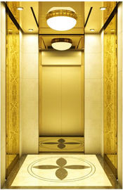 Modernization Automatic Passenger Elevator , Golden Mirror Etching Fuji Lift
