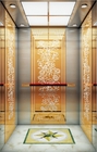 Office Buildings Automatic Passenger Elevator VVVF Drive Golden Mirror Etching